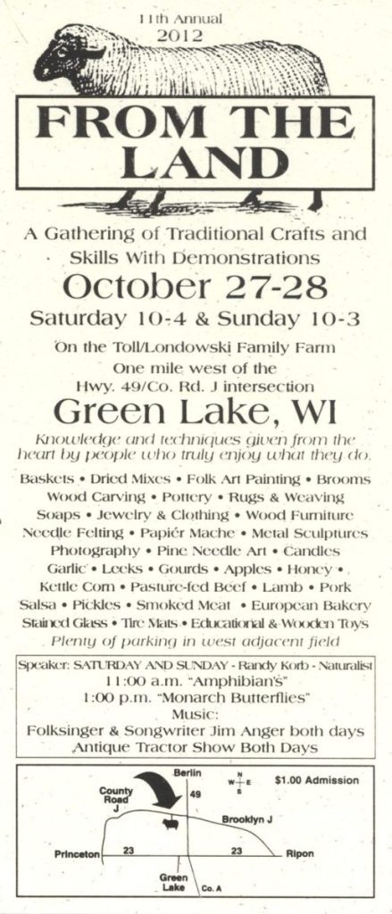 flyer-2012-11th-annual-from-the-land-festival-green-lake-wisconsin