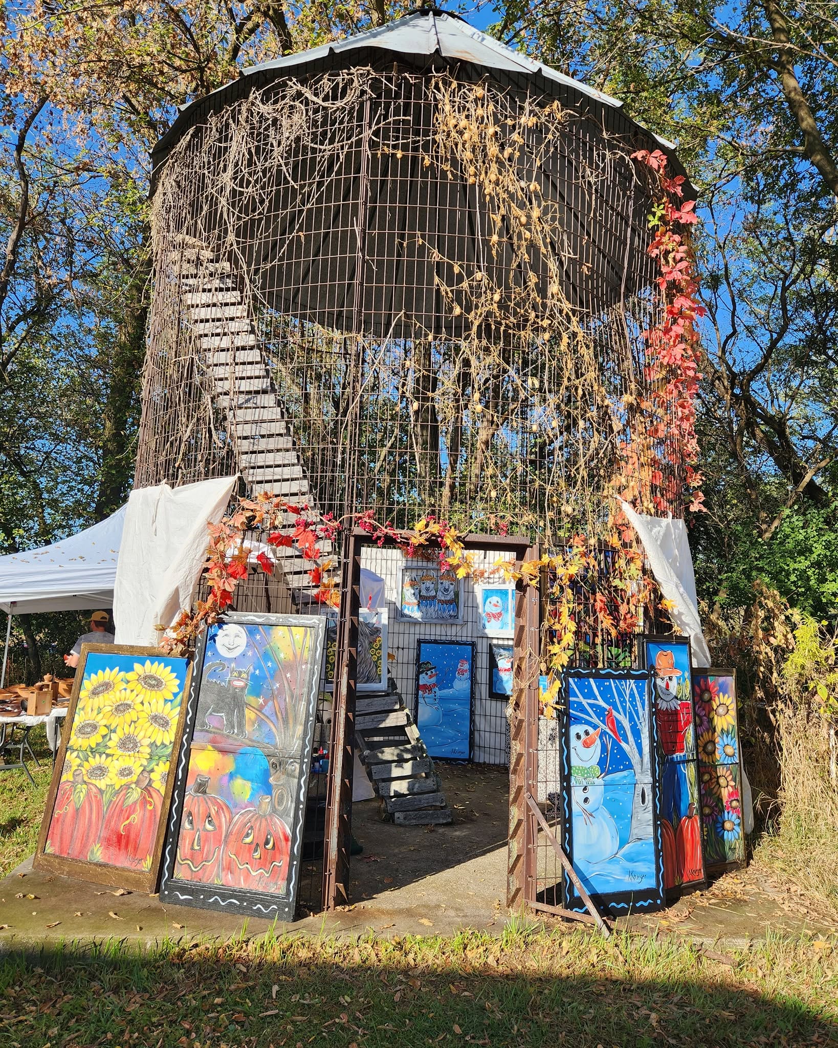 milltown artwork at from the land corn crib