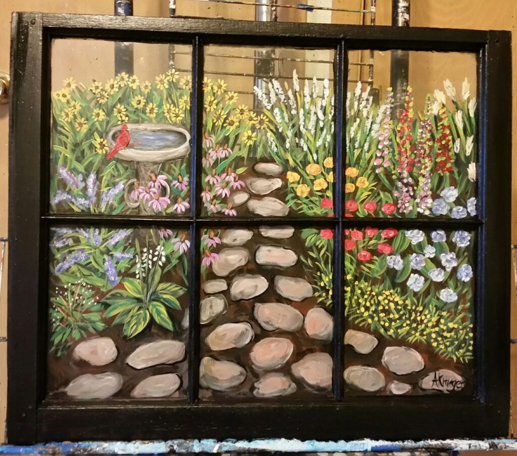 milltown artwork glass window painting