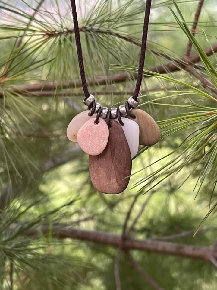 between the cedars stone and driftwood necklace