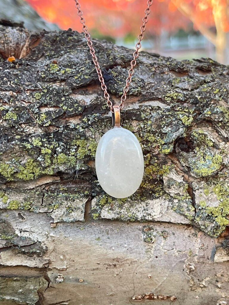 between the cedars stone round necklace