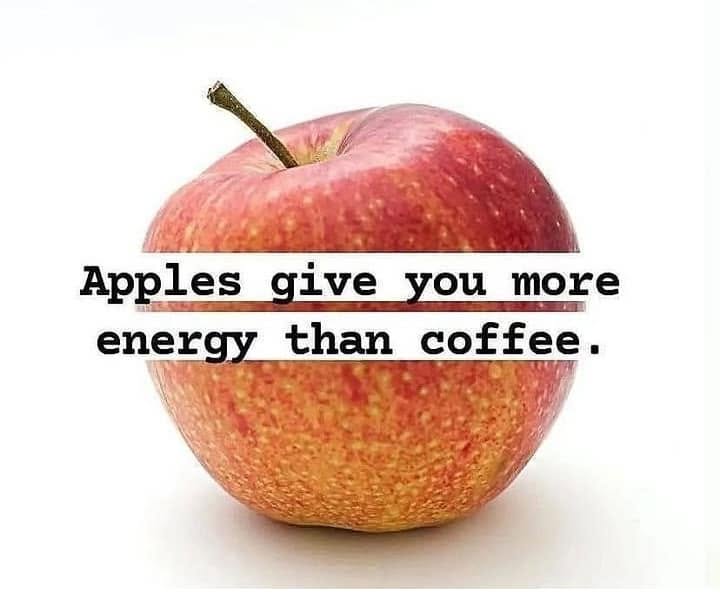 redman's apples give you more energy than coffee